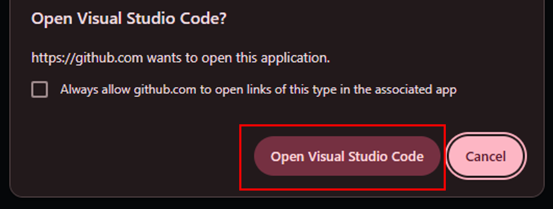 Buka pop up VS Code.